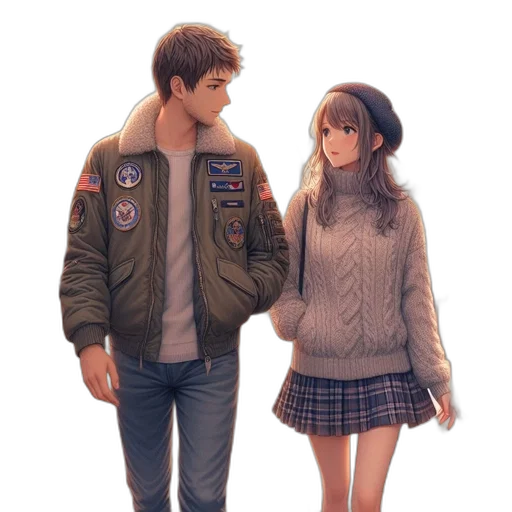 jacket, concept art, anime, photorealistic transparent PNG cut-out