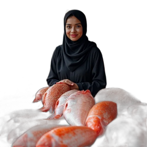 food, photorealistic, woman, hijab transparent PNG cut-out