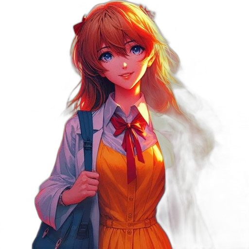 dress, jacket, face, staff transparent PNG cut-out
