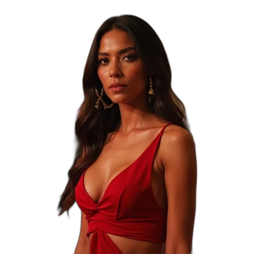 dress, jewelry, staff, red transparent PNG cut-out