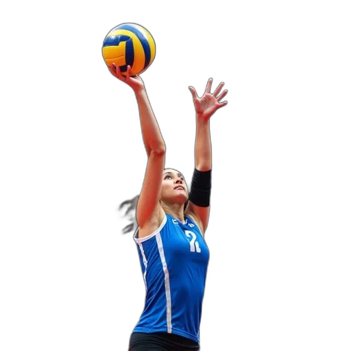 female, volleyball, player, blue transparent PNG cut-out