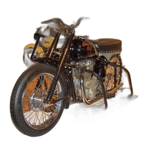 3d render, photorealistic, vintage, motorcycle transparent PNG cut-out