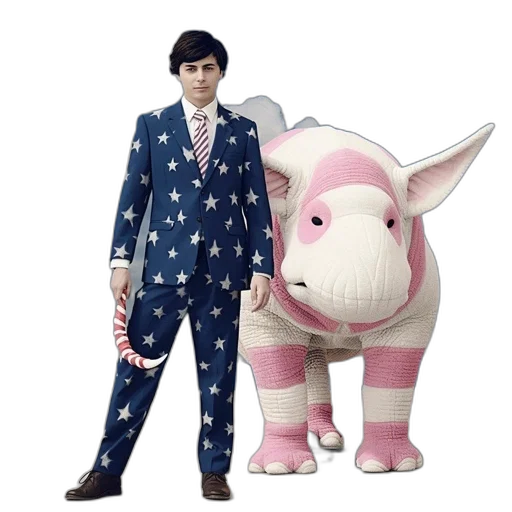 young, man, star-patterned, suit transparent PNG cut-out