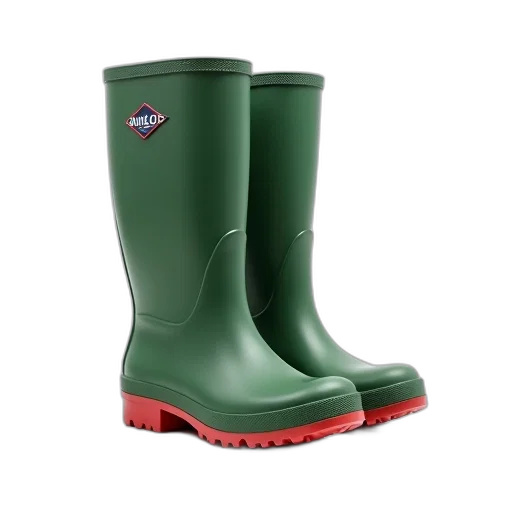 shoes, pair, green, rubber transparent PNG cut-out