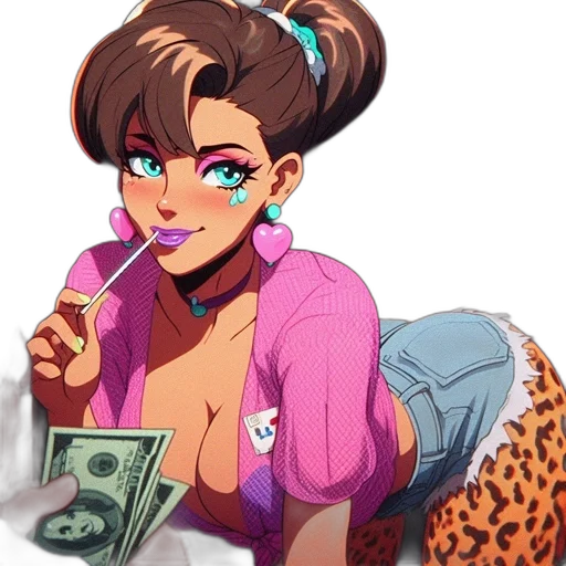 vaporwave, anime, cartoon, concept art transparent PNG cut-out
