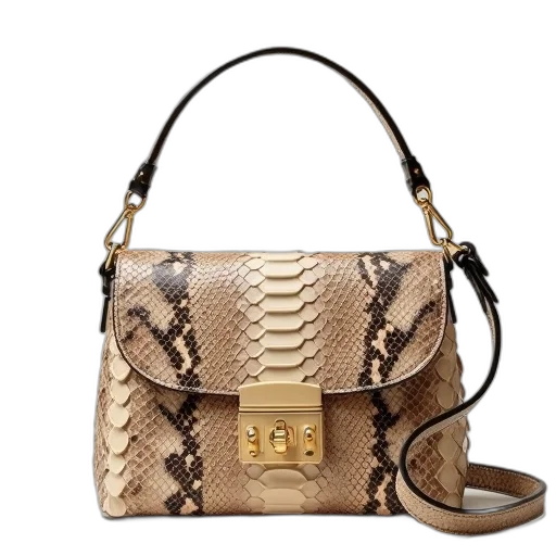 small, beige, python, shoulder transparent PNG cut-out