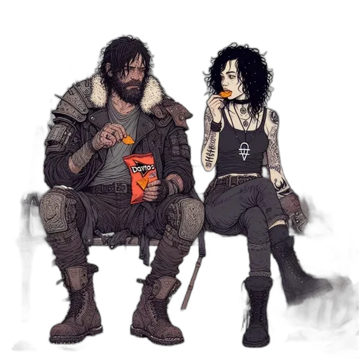 concept art, fantasy art, cyberpunk, comic book art transparent PNG cut-out