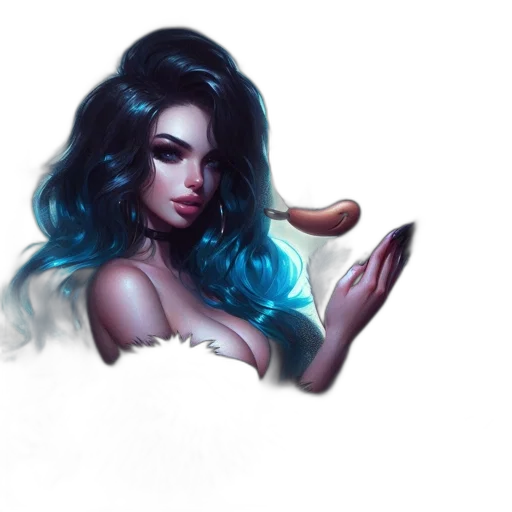 hair, dress, face, fantasy art transparent PNG cut-out