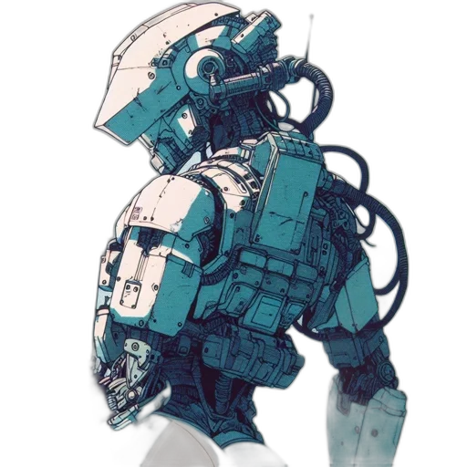 robot, weapon, creature, jacket transparent PNG cut-out
