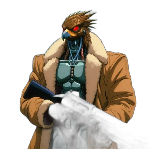 jacket, staff, mask, weapon transparent PNG cut-out