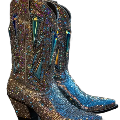 shoes, glittering, western-style, boots transparent PNG cut-out