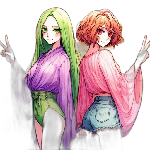 anime, watercolor, concept art, pixel art transparent PNG cut-out