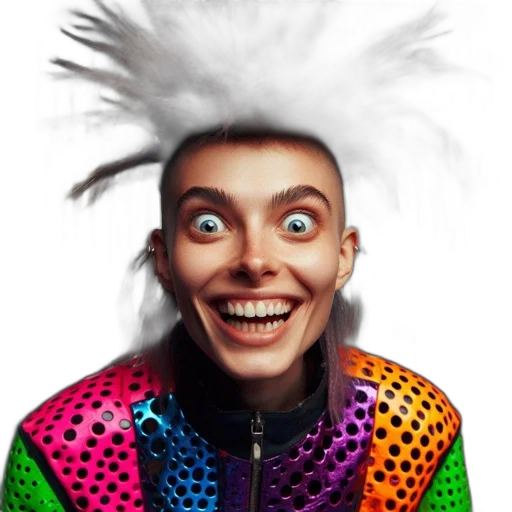 hair, face, creature, jacket transparent PNG cut-out