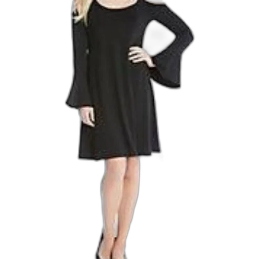 dress, woman, wearing, black transparent PNG cut-out