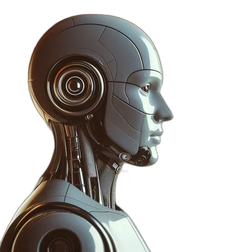 robot, 3d render, concept art, cyberpunk transparent PNG cut-out