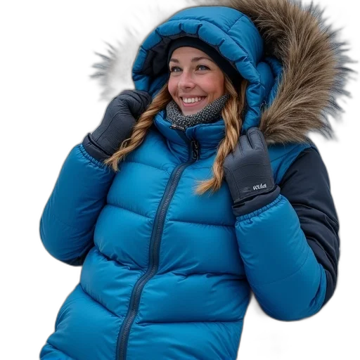 jacket, hat, face, blue transparent PNG cut-out