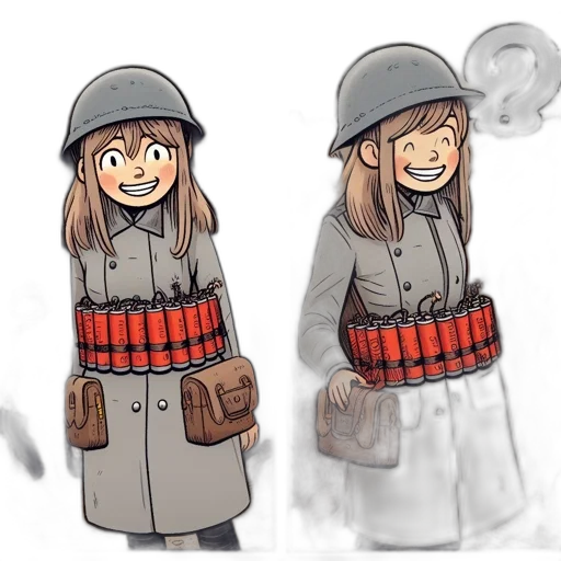 weapon, jacket, hat, staff transparent PNG cut-out
