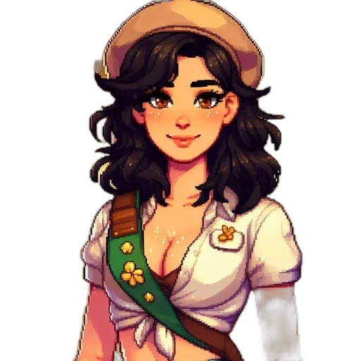 staff, hat, pixel art, fantasy art transparent PNG cut-out