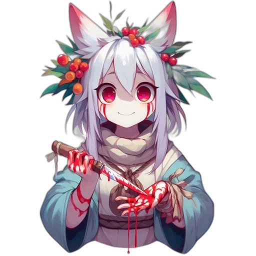 staff, flower, weapon, creature transparent PNG cut-out