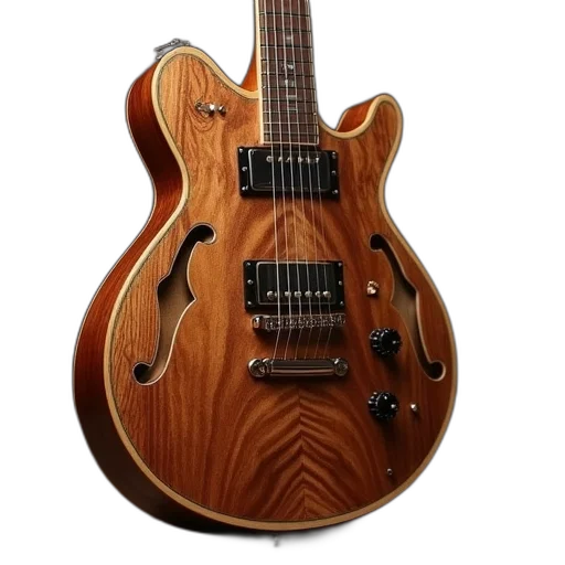 finished, guitar, made, solid transparent PNG cut-out