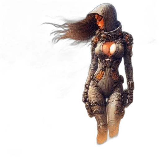 robot, jacket, dress, concept art transparent PNG cut-out