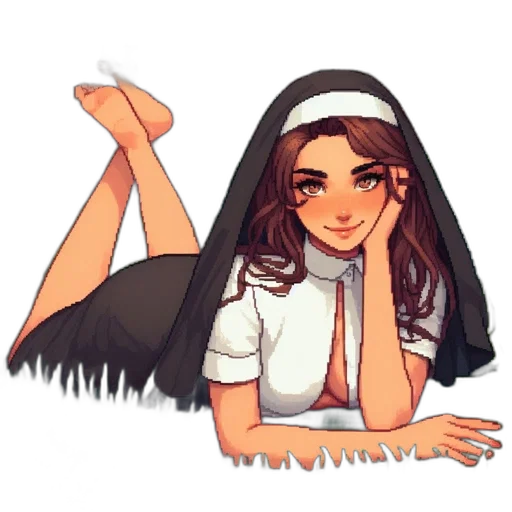 dress, staff, pixel art, anime transparent PNG cut-out