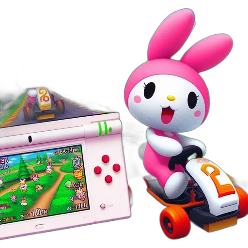 3d render, concept art, adorable, pink-and-white transparent PNG cut-out