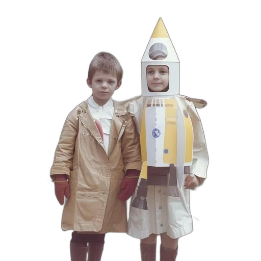robot, jacket, staff, crown transparent PNG cut-out
