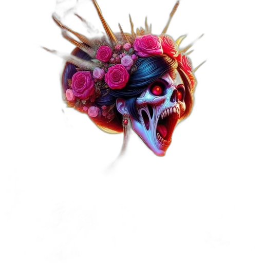 mask, crown, flower, creature transparent PNG cut-out
