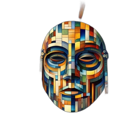 mask, face, robot, 3d render transparent PNG cut-out