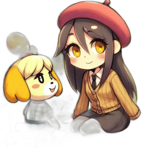 hat, staff, watercolor, anime transparent PNG cut-out