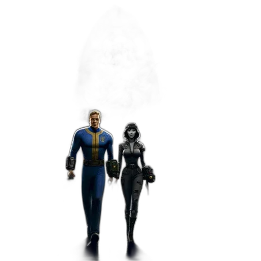 comic book art, concept art, 3d render, pixel art transparent PNG cut-out