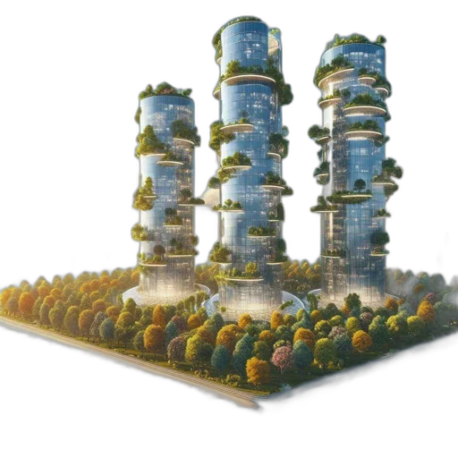 building, 3d render, concept art, photorealistic transparent PNG cut-out