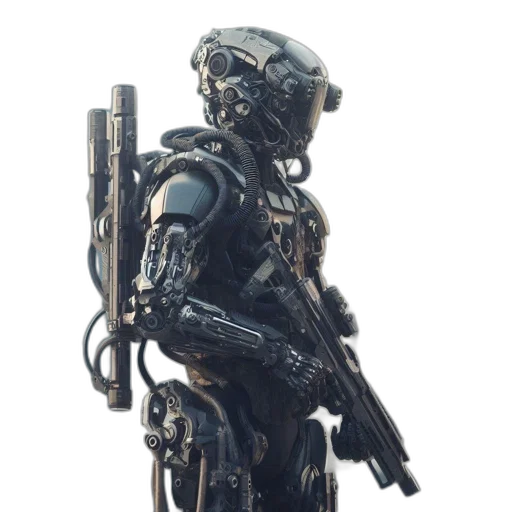 robot, weapon, staff, concept art transparent PNG cut-out