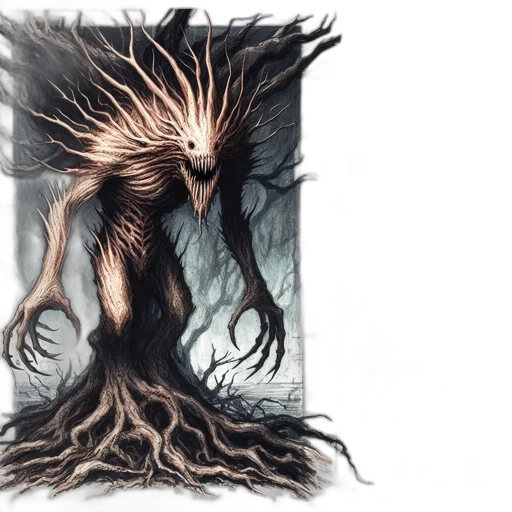 hair, creature, tree, dragon transparent PNG cut-out