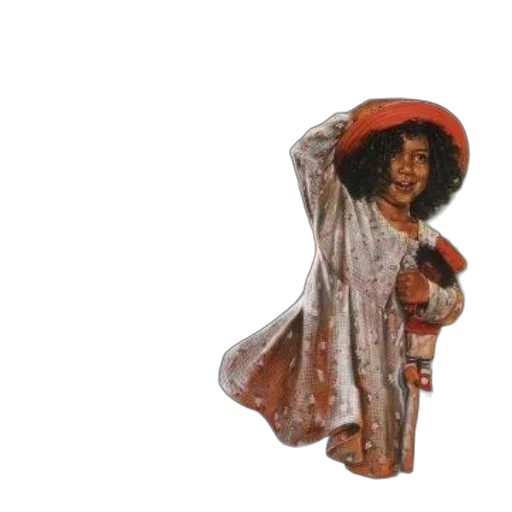 dress, umbrella, hat, staff transparent PNG cut-out