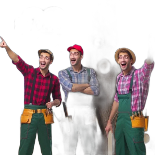 staff, concept art, three, carpenters transparent PNG cut-out