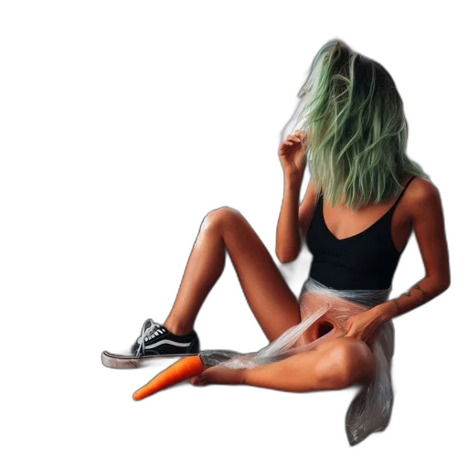 hair, shoes, creature, mask transparent PNG cut-out