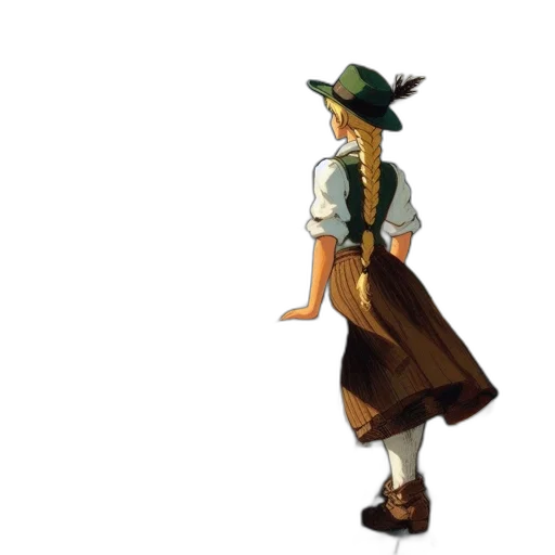 hat, staff, jacket, dress transparent PNG cut-out