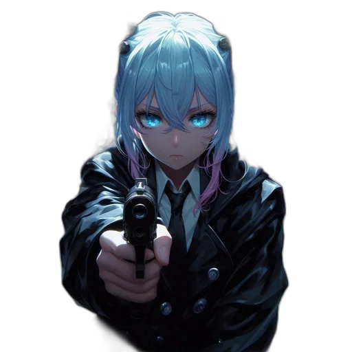 weapon, jacket, staff, face transparent PNG cut-out