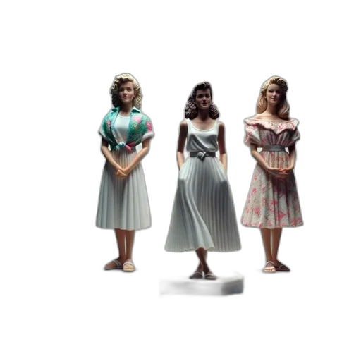 dress, 3d render, concept art, three transparent PNG cut-out