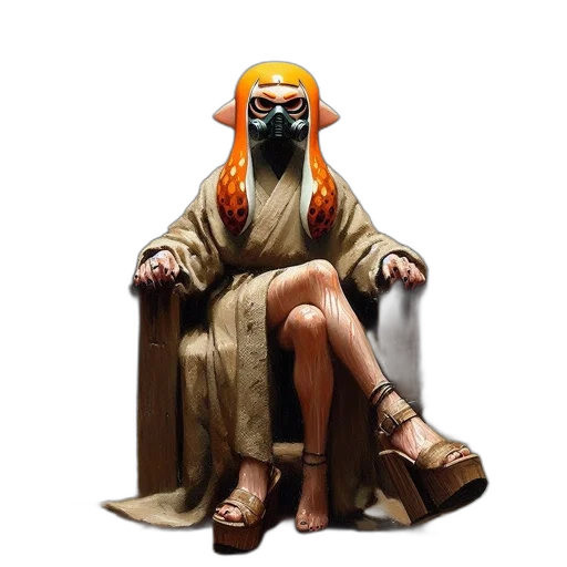 mask, creature, staff, dress transparent PNG cut-out