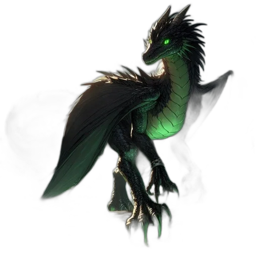 dragon, creature, animal, staff transparent PNG cut-out