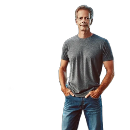 man, stands, beside, his transparent PNG cut-out