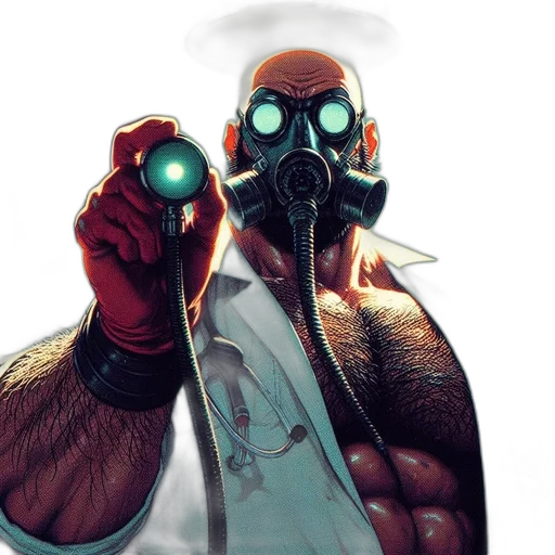mask, robot, jacket, concept art transparent PNG cut-out
