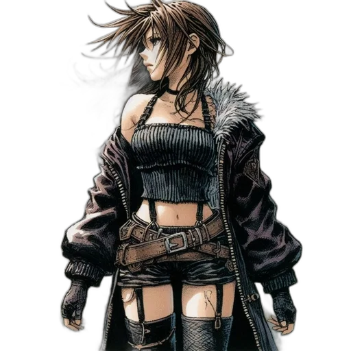 jacket, dress, concept art, cyberpunk transparent PNG cut-out