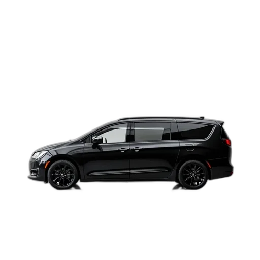 car, 3d render, black, minivan transparent PNG cut-out