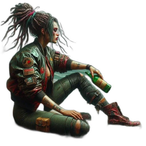 creature, face, concept art, cyberpunk transparent PNG cut-out