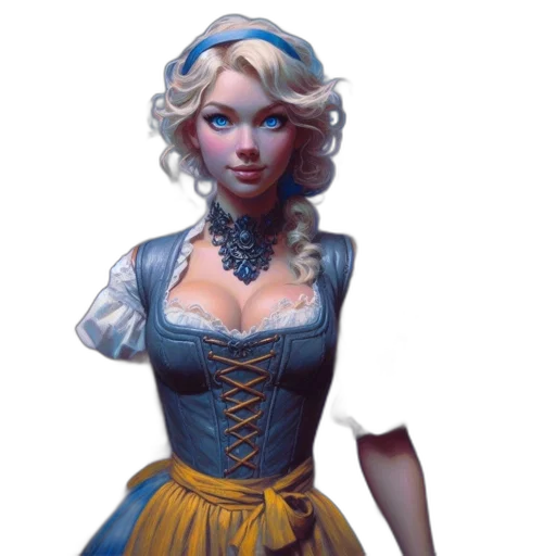dress, fantasy art, concept art, comic book art transparent PNG cut-out