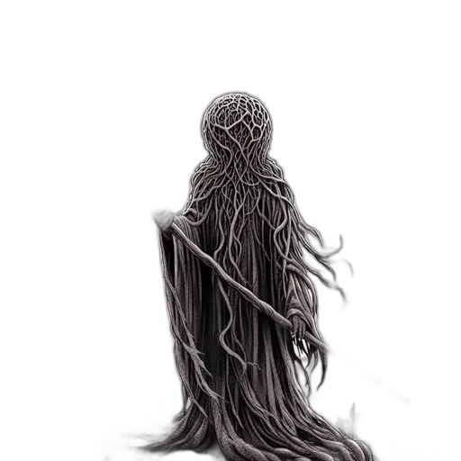 hair, creature, dress, mask transparent PNG cut-out